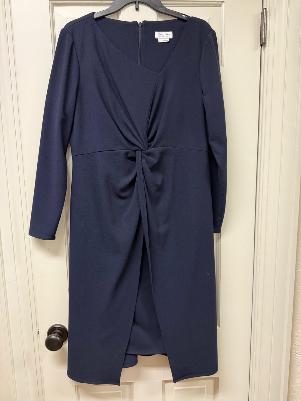 Seraphine Maternity Navy Long-Sleeve Dress
